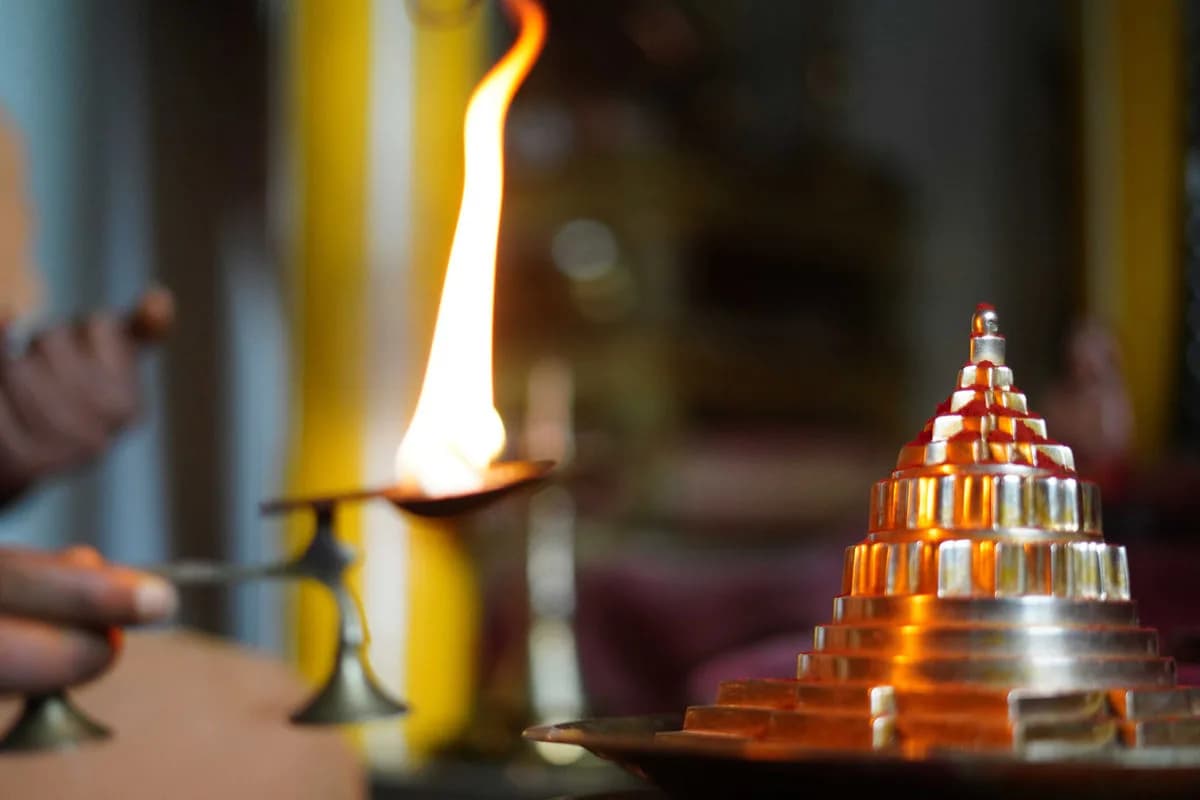 The Meru of Shambavi Peetam, worshipped in the Meru Prasthara tradition
